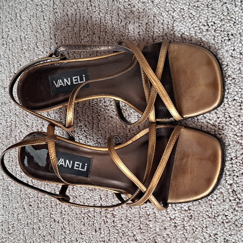 VAN ELI Bronze Leather Sandals